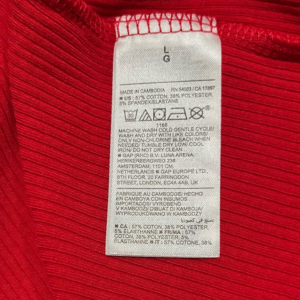 Old Navy NWT Women’s Vibrant Red Rib-Knit Long Sleeve Crew Neckline Shirt SIZE L - Picture 5 of 8